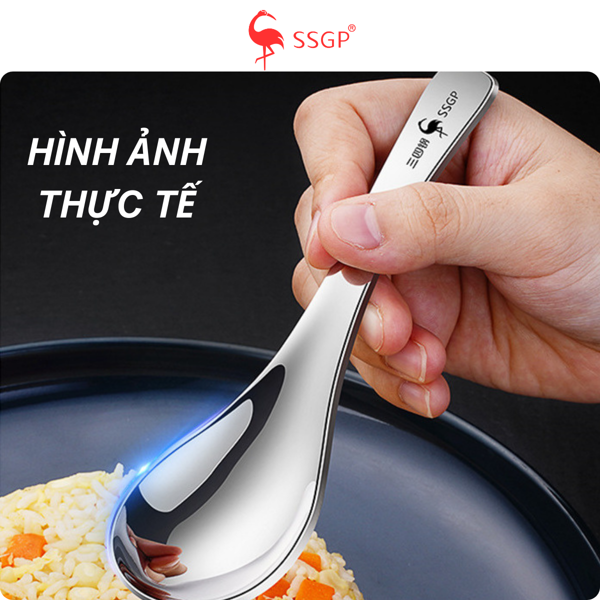 Muỗng Inox 304 Đáy Sâu SSGP, Thìa Inox 304, Muỗng Ăn Cơm Inox - Hình ảnh 7