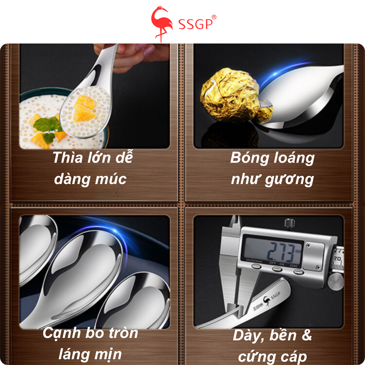 Muỗng Inox 304 Đáy Sâu SSGP, Thìa Inox 304, Muỗng Ăn Cơm Inox - Hình ảnh 9