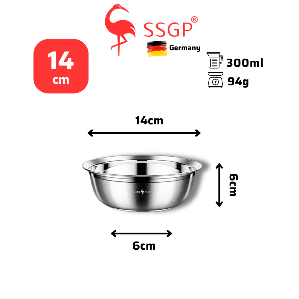 Tô Chống Tràn Frankfurt Inox 304 SSGP size 14cm