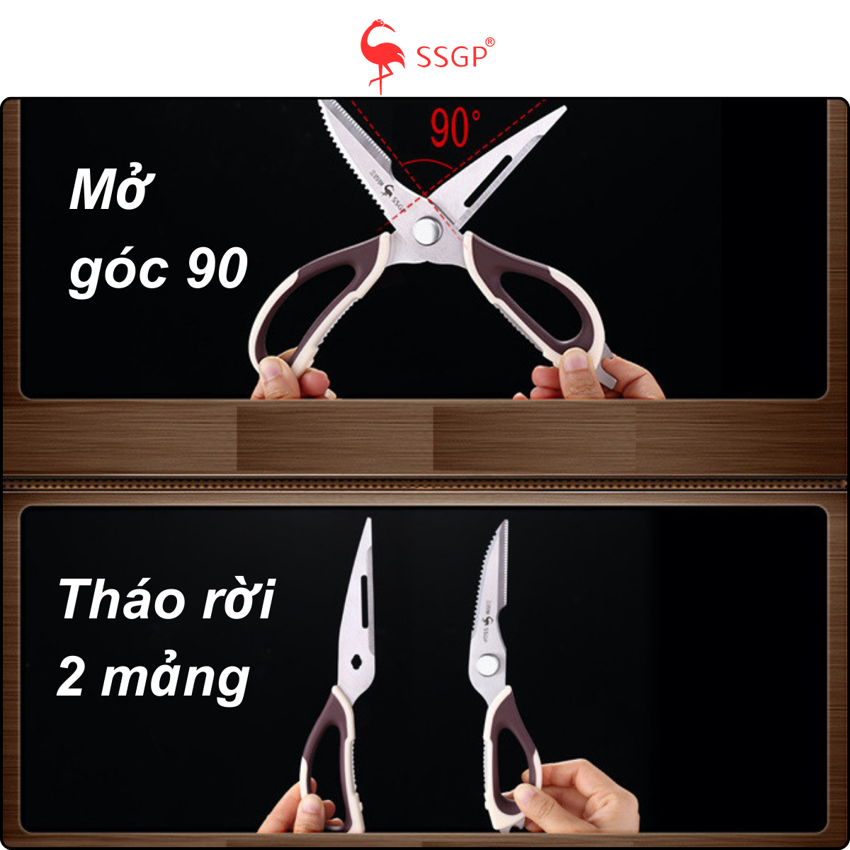 Kéo Làm Bếp SSGP, Kéo Bếp Đa Năng Frankfurt cao cấp, kéo bếp, kéo nấu ăn, Kéo nhà bếp, kéo cắt gà - Hình ảnh 8