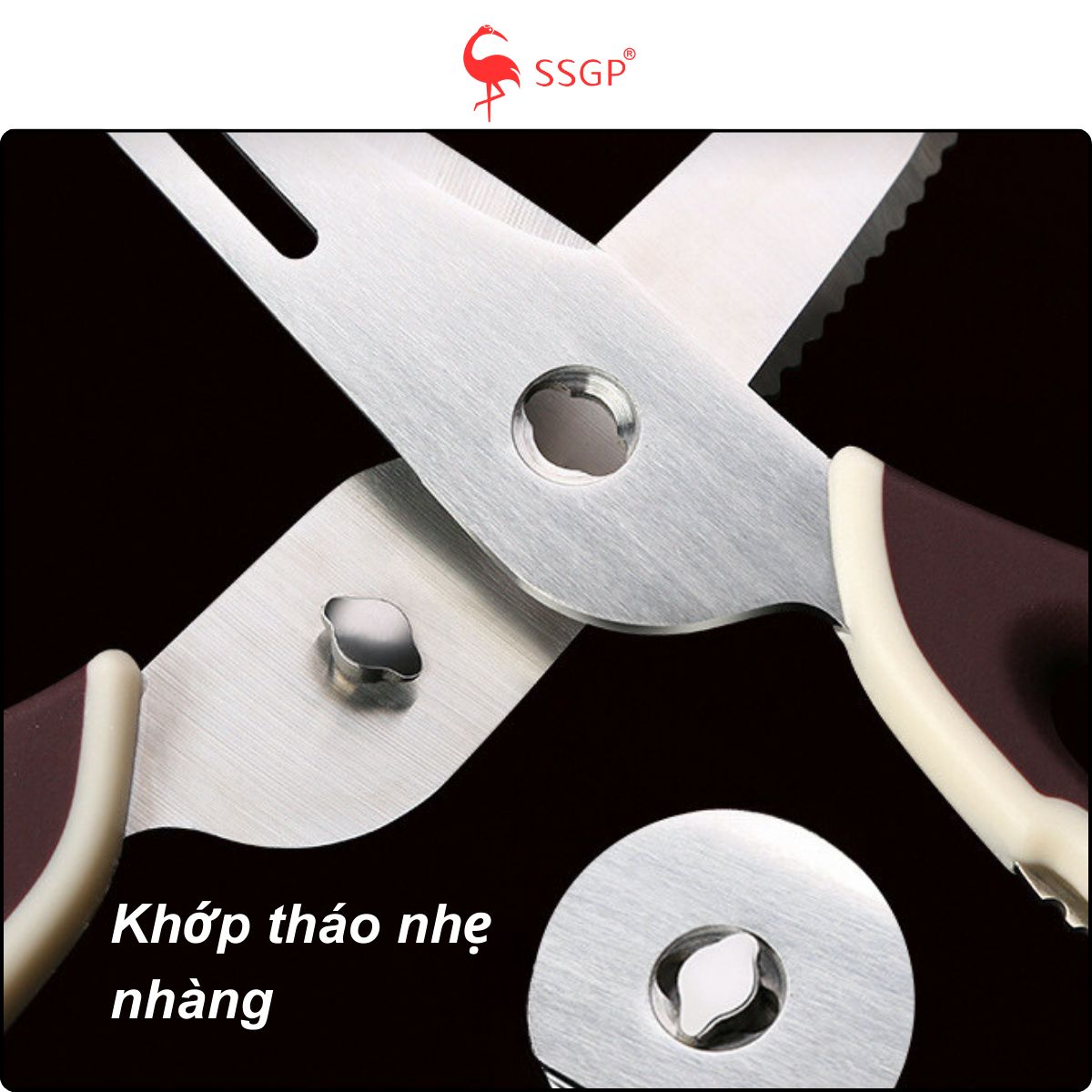 Kéo Làm Bếp SSGP, Kéo Bếp Đa Năng Frankfurt cao cấp, kéo bếp, kéo nấu ăn, Kéo nhà bếp, kéo cắt gà - Hình ảnh 9