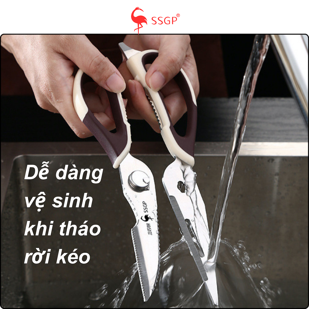 Kéo Làm Bếp SSGP, Kéo Bếp Đa Năng Frankfurt cao cấp, kéo bếp, kéo nấu ăn, Kéo nhà bếp, kéo cắt gà - Hình ảnh 10