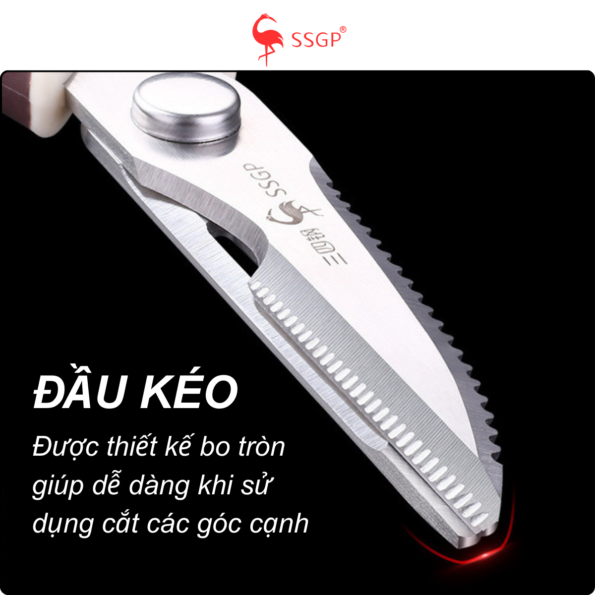 Kéo Làm Bếp SSGP, Kéo Bếp Đa Năng Frankfurt cao cấp, kéo bếp, kéo nấu ăn, Kéo nhà bếp, kéo cắt gà - Hình ảnh 6