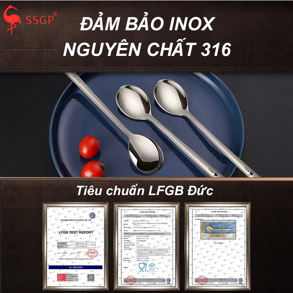 Muỗng inox cán dài 316 Frankfurt của SSGP - Thìa inox 304, muỗng ăn cơm inox - Hình ảnh 9