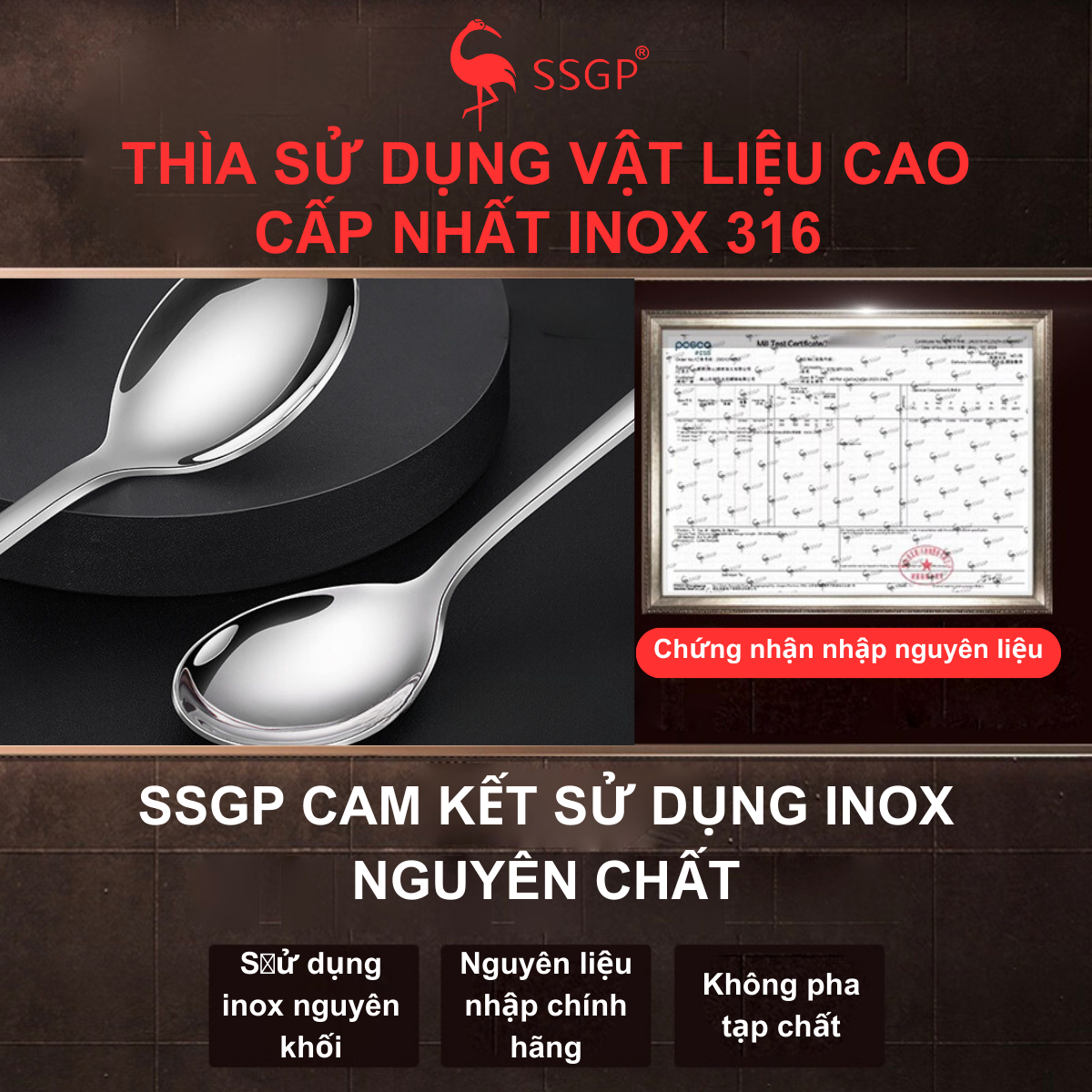 Muỗng inox cán dài 316 Frankfurt của SSGP - Thìa inox 304, muỗng ăn cơm inox - Hình ảnh 8