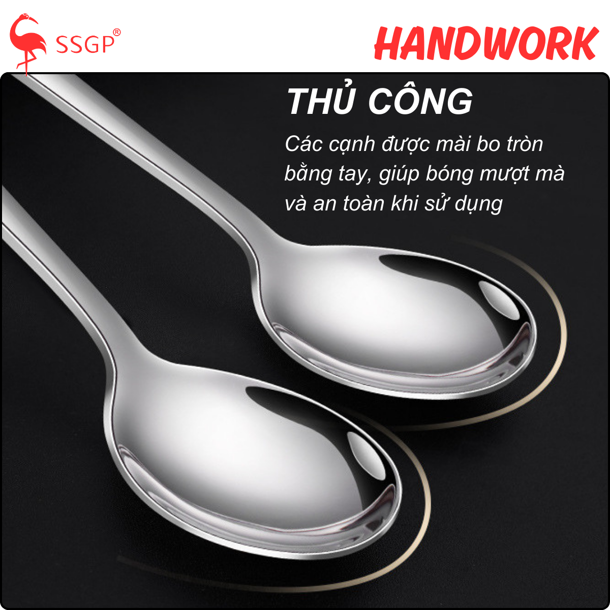 Muỗng inox cán dài 316 Frankfurt của SSGP - Thìa inox 304, muỗng ăn cơm inox - Hình ảnh 11