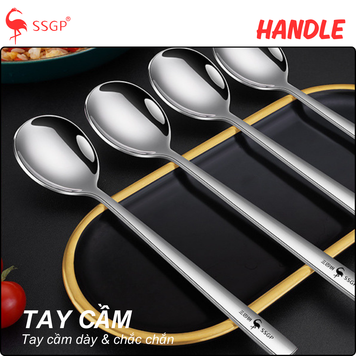 Muỗng inox cán dài 316 Frankfurt của SSGP - Thìa inox 304, muỗng ăn cơm inox - Hình ảnh 12
