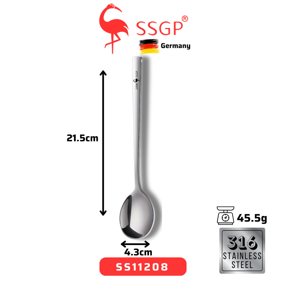 Muỗng inox cán dài 316 Frankfurt của SSGP - Thìa inox 304, muỗng ăn cơm inox - Hình ảnh 5